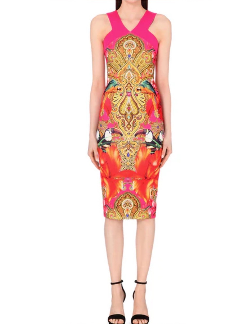 Ted Baker Valeena Paisley Toucan Print Dress size 2
